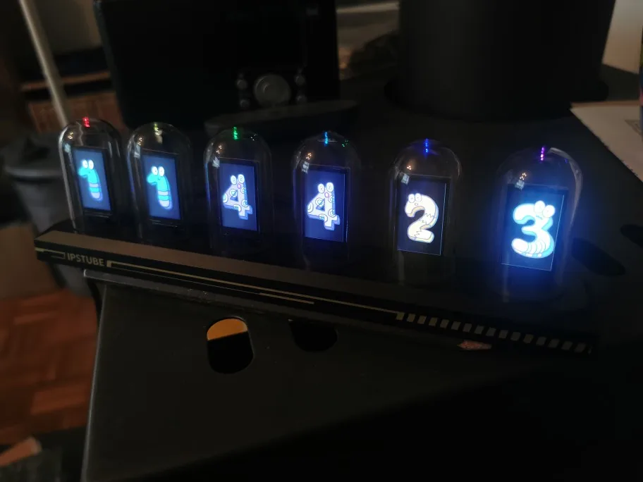 RGB Tube Clock LED Glows IPS Color Screen photo review